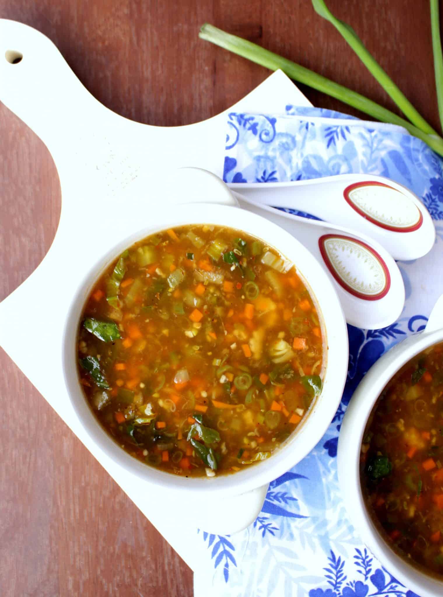 Chinese Hot & Sour Soup - Vegetable Hot & Sour Soup Chinese Hot & Sour Soup in a Bowl