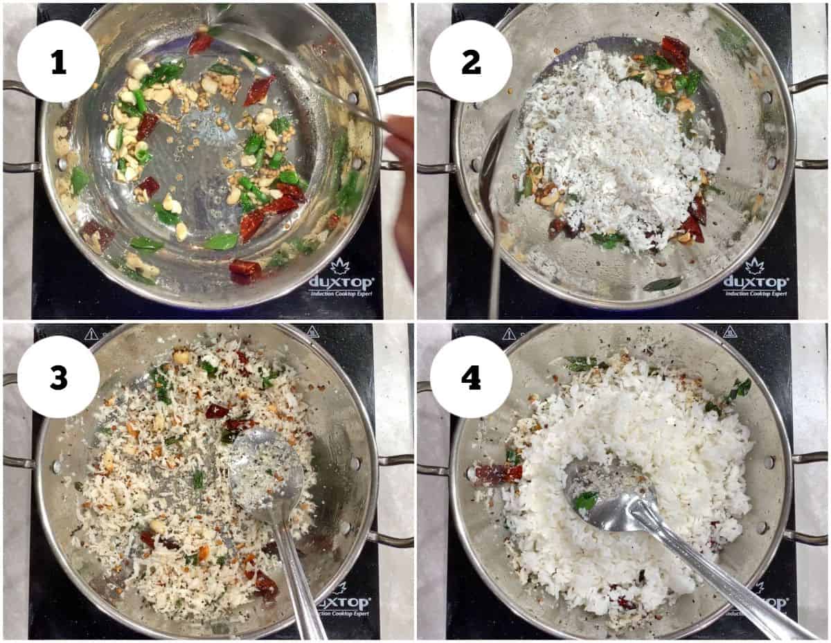 Process shot to make coconut rice