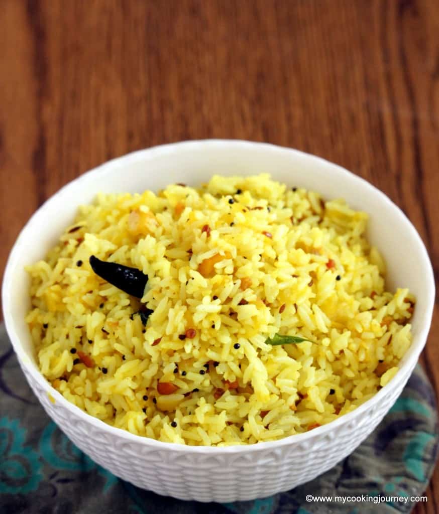 Mangai saadham in white bowl
