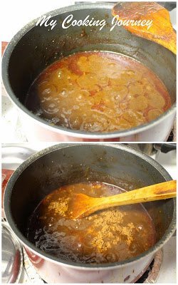 Add and boil the ingredients